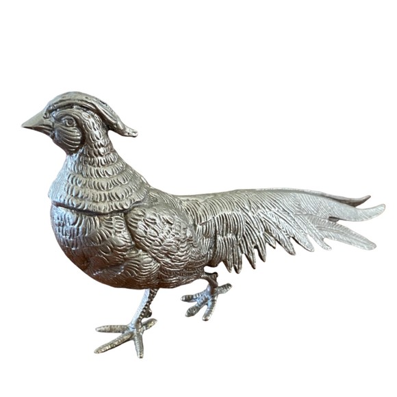 Vintage Silver Plated Pheasant Bird Figurine Menu Holder Italy - Picture 9 of 13